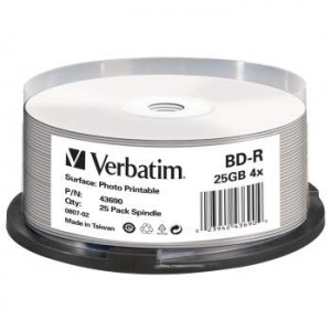 VERBATIM BD-R 25 GB 4x CB/25 Ink Print