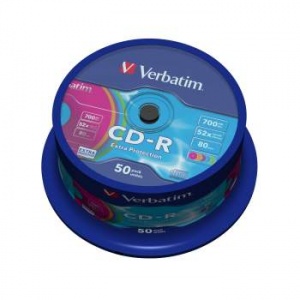 VERBATIM CD-R 80 52x DL CB/50 Color